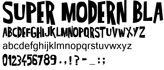Super Modern black font